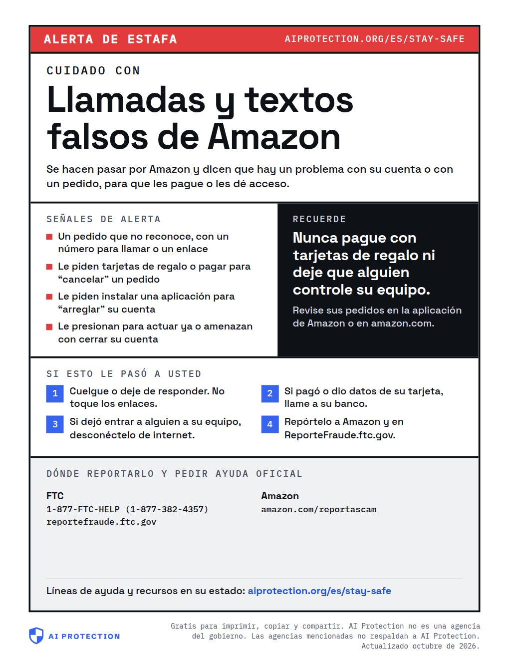 Vista previa del cartel “Estafa de impostores de Amazon”