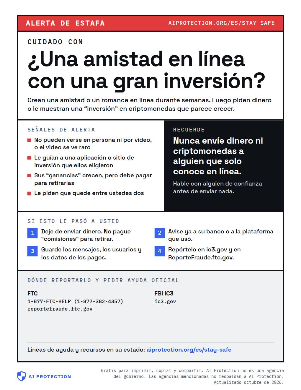 Vista previa del cartel “Estafa romántica y de inversión”